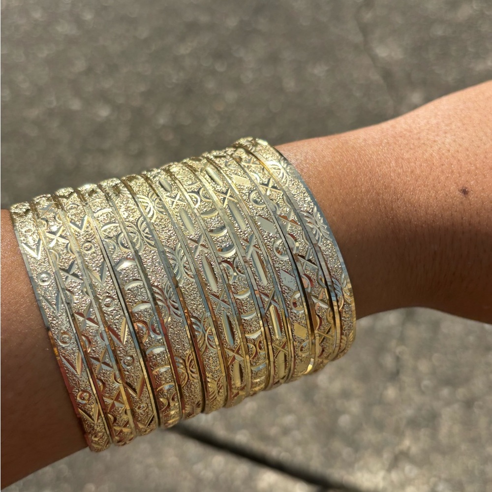 Elegant Gold Bangle Set